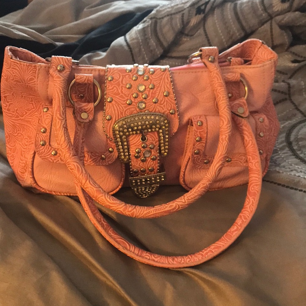 Shoulder pink bag purse with matching wallet
